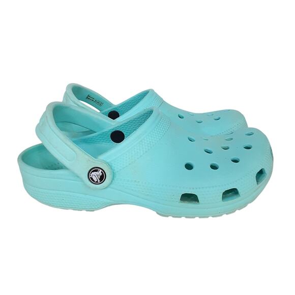 Crocs Clogs Womens 7 Slip On Water Shoes Robins Egg Blue Rubber Comfort Shoes - Picture 2 of 10